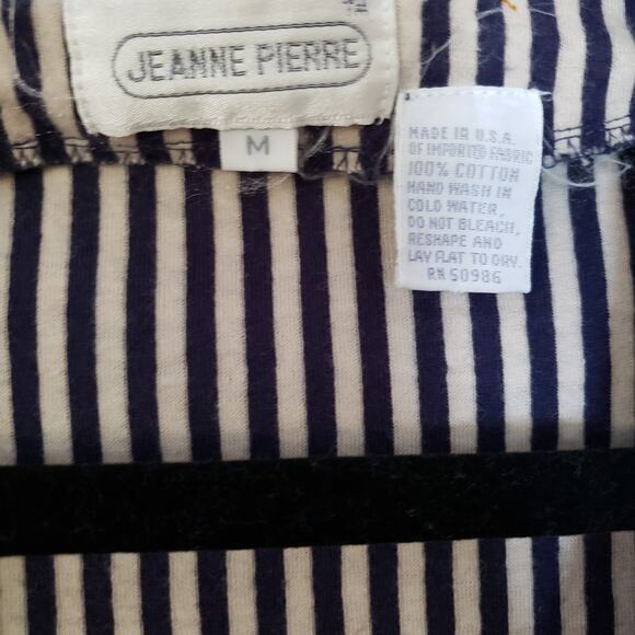 Vintage Cotton 2 Piece Mock Turtleneck Matching Cardigan Vertical Stripes Small - Picture 8 of 10